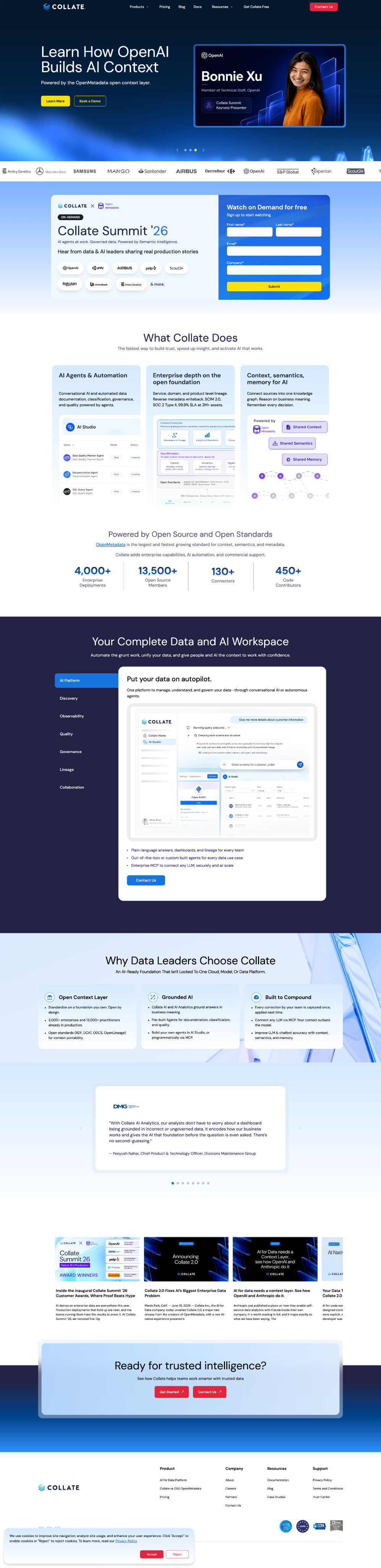 After: the redesigned Collate homepage