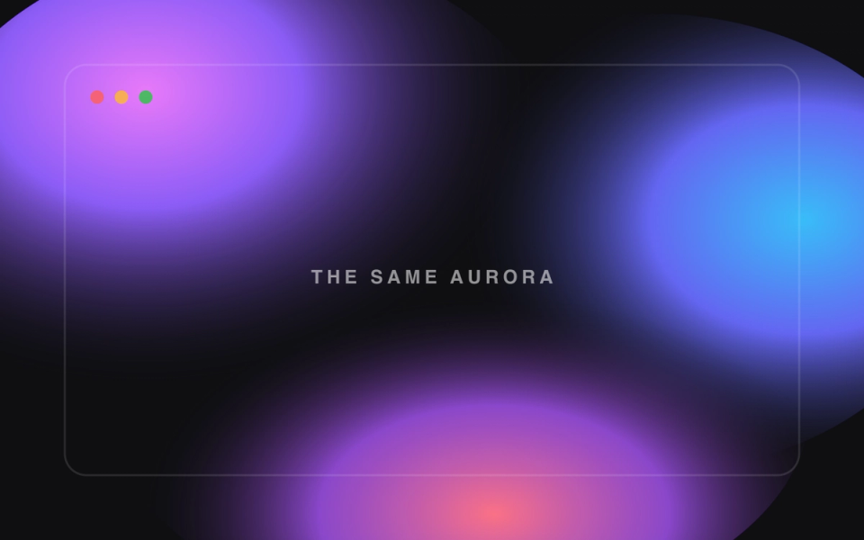 Browser window filled with the ubiquitous purple-pink-blue AI aurora gradient