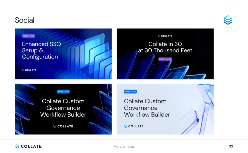 Collate social templates for releases and video series