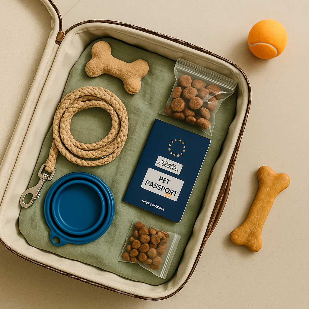 dog travel essentials, pet-travel-packing-list-essentials