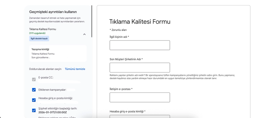 google ads iade formu