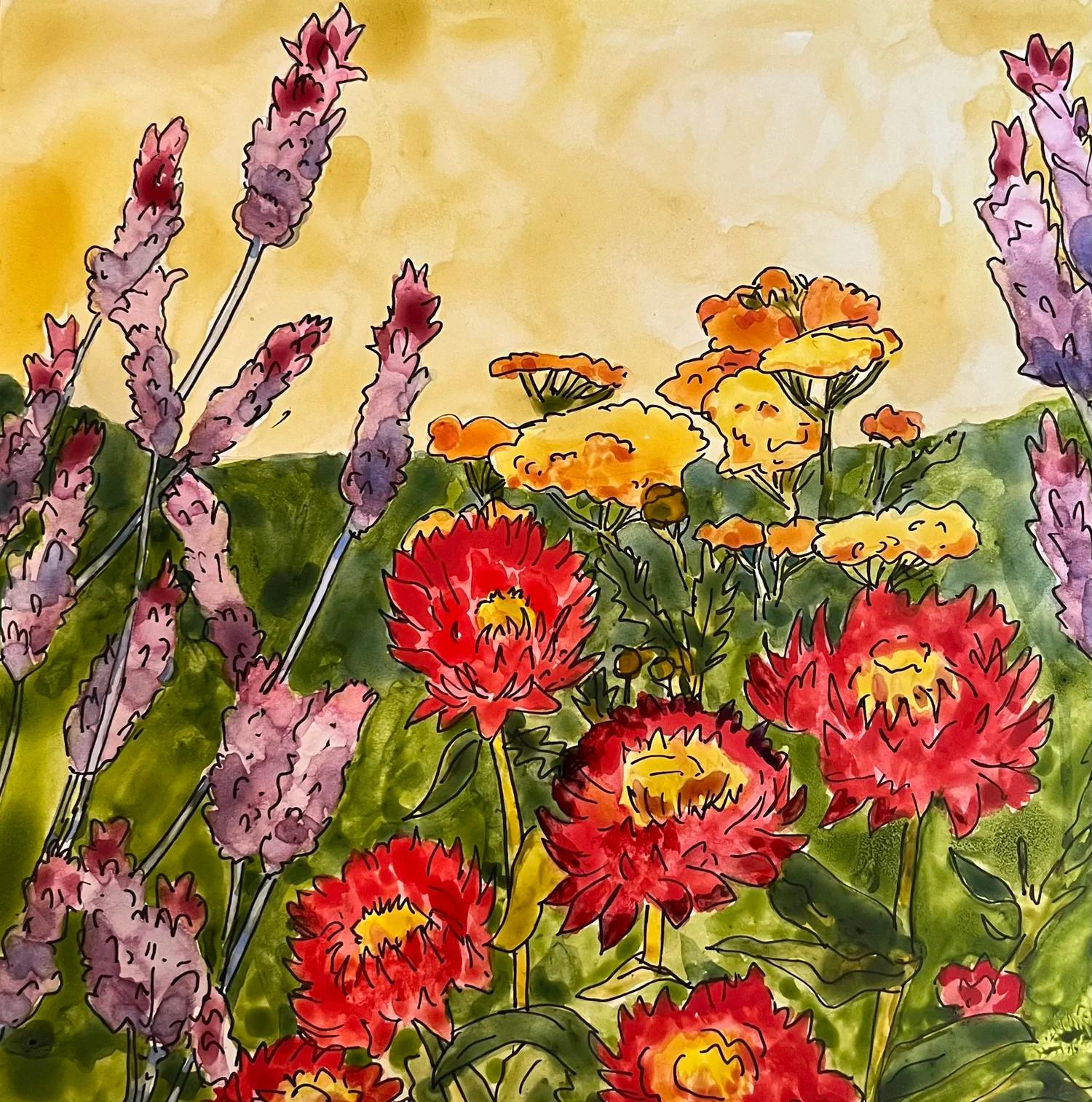 June Flowers! Come Paint with US! June 12th- 5:30-7:30