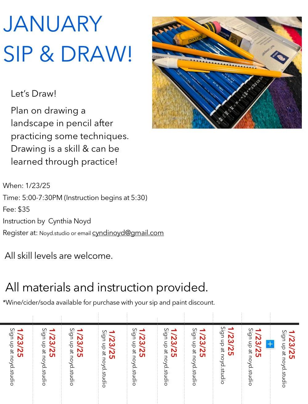 Sip & Draw- skills practice session!