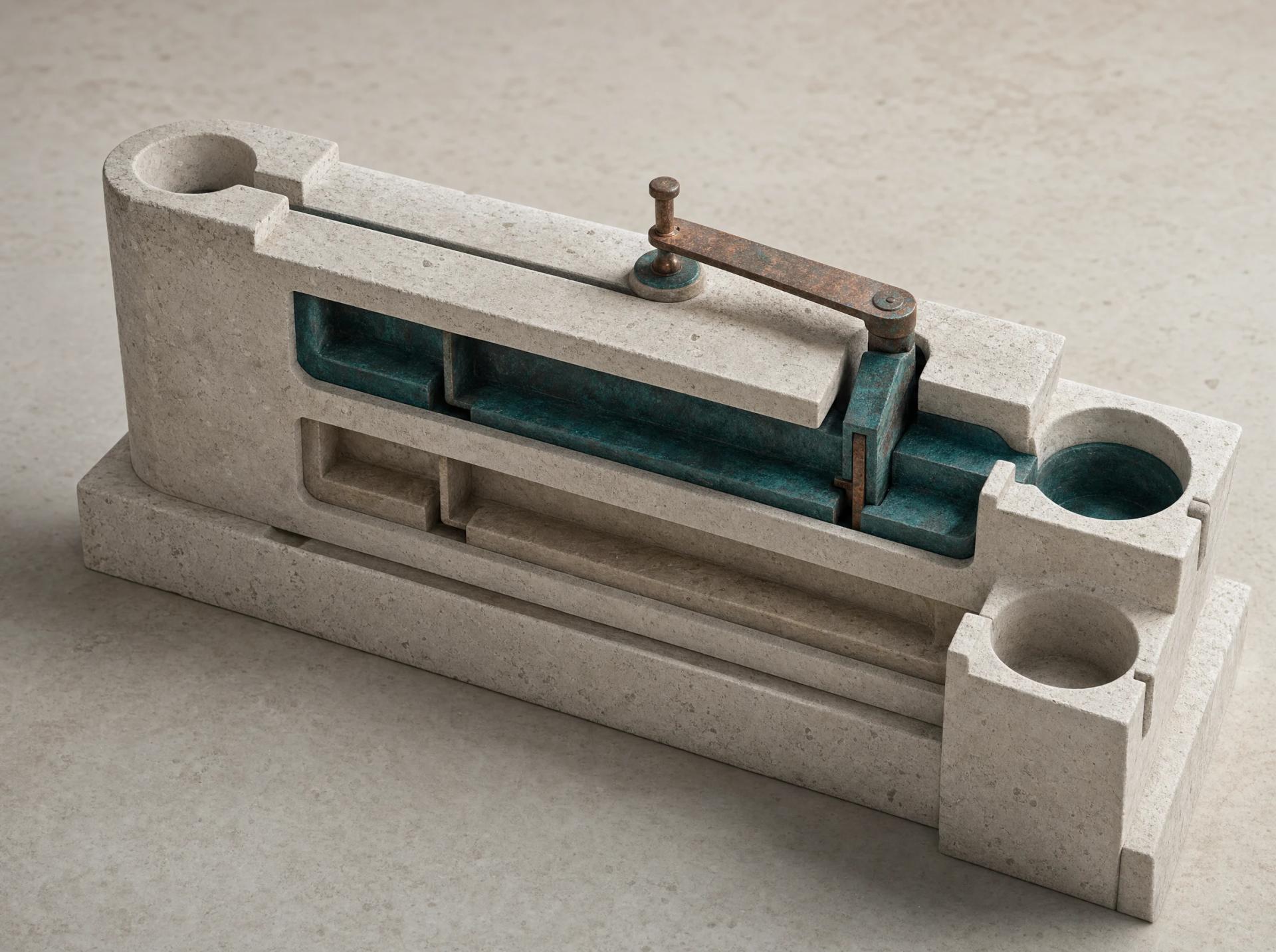 A limestone intervention apparatus splitting one input into measured exposed and control channels.