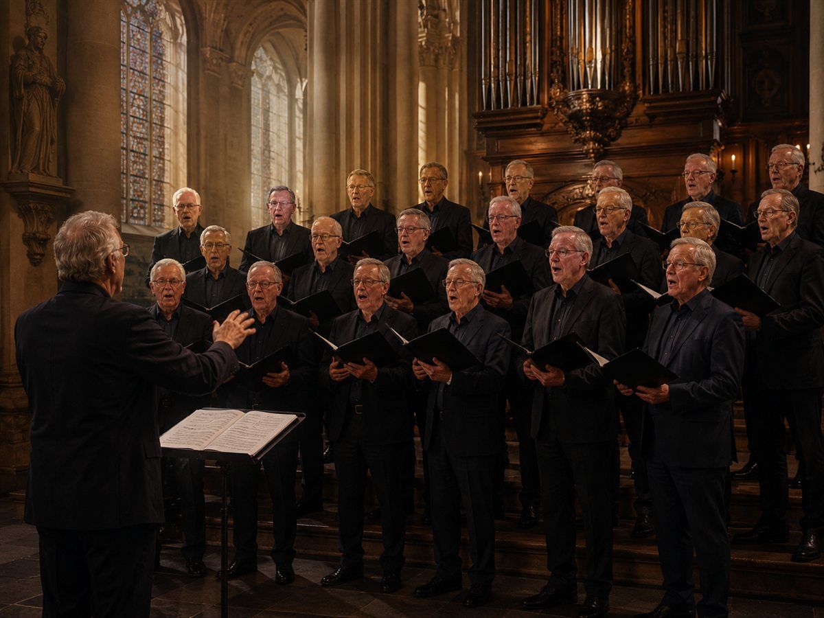 Zanggroep Spontaan zingt klassieke koormuziek in een kerk