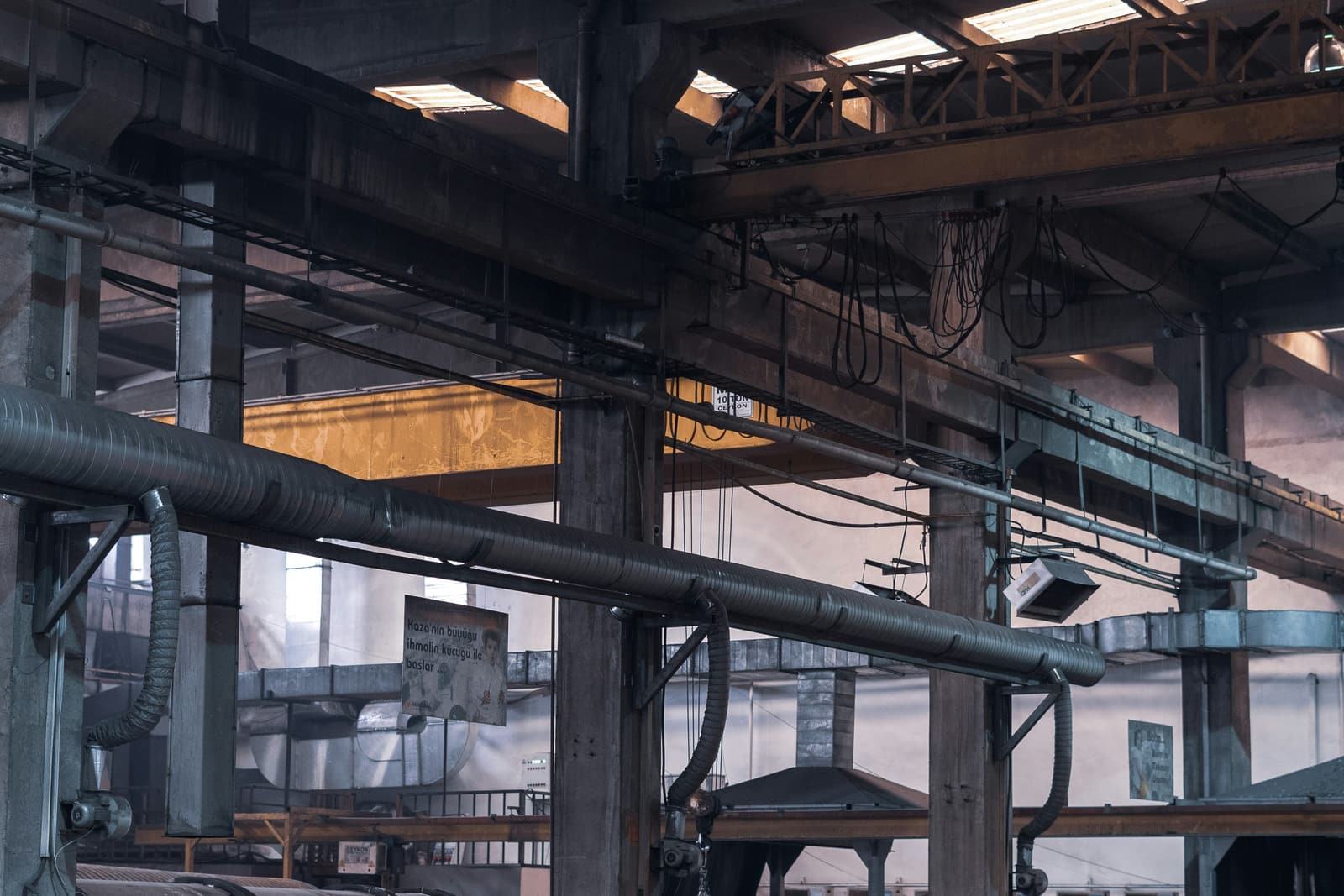 Industrial interior used for motif-based location search by space type.