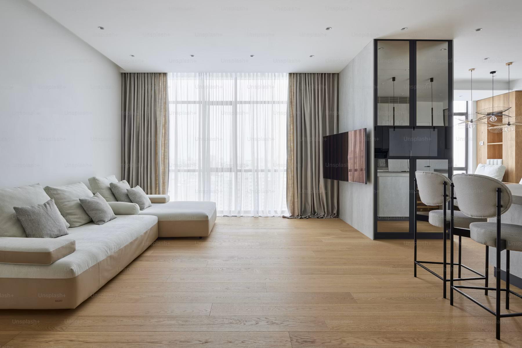 Residential apartment living room with furniture