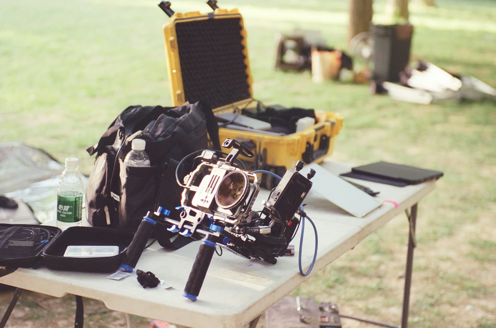 Equipment on location used for production-ready listing requirements.