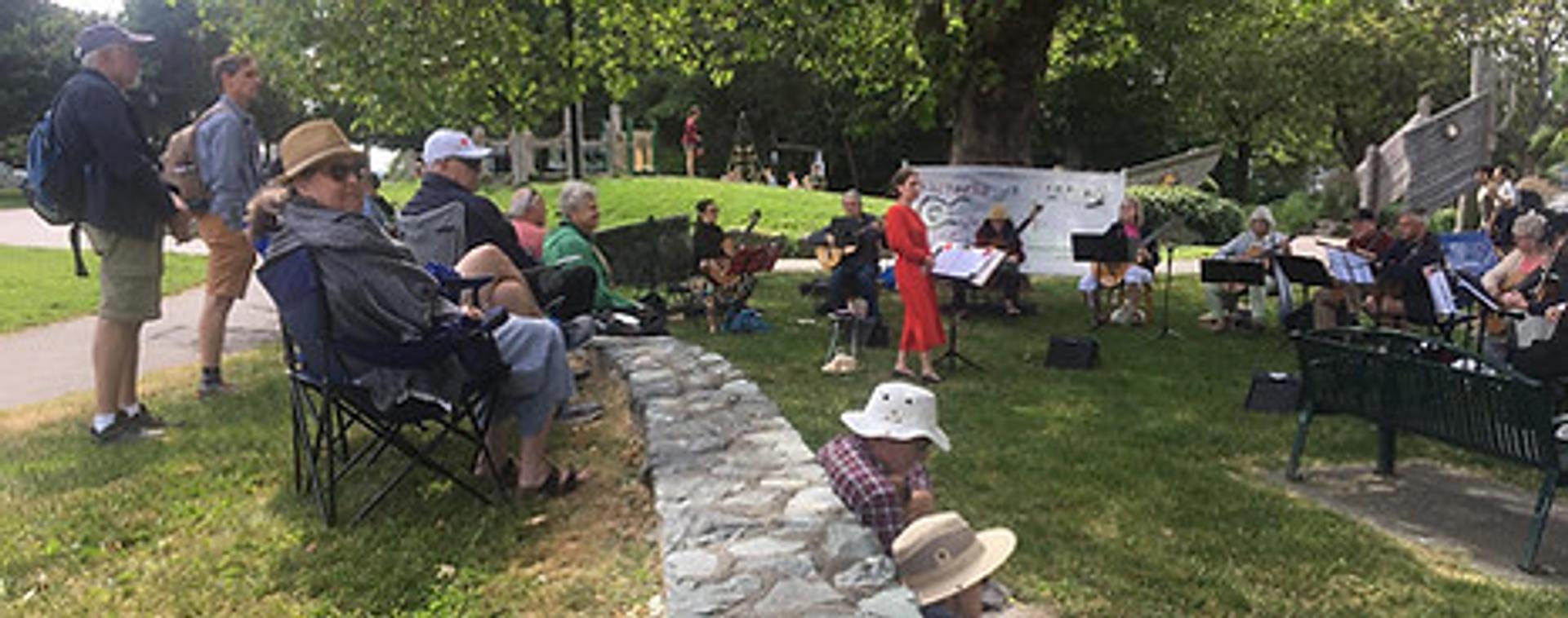 VGS Community Ensemble performing outdoors
