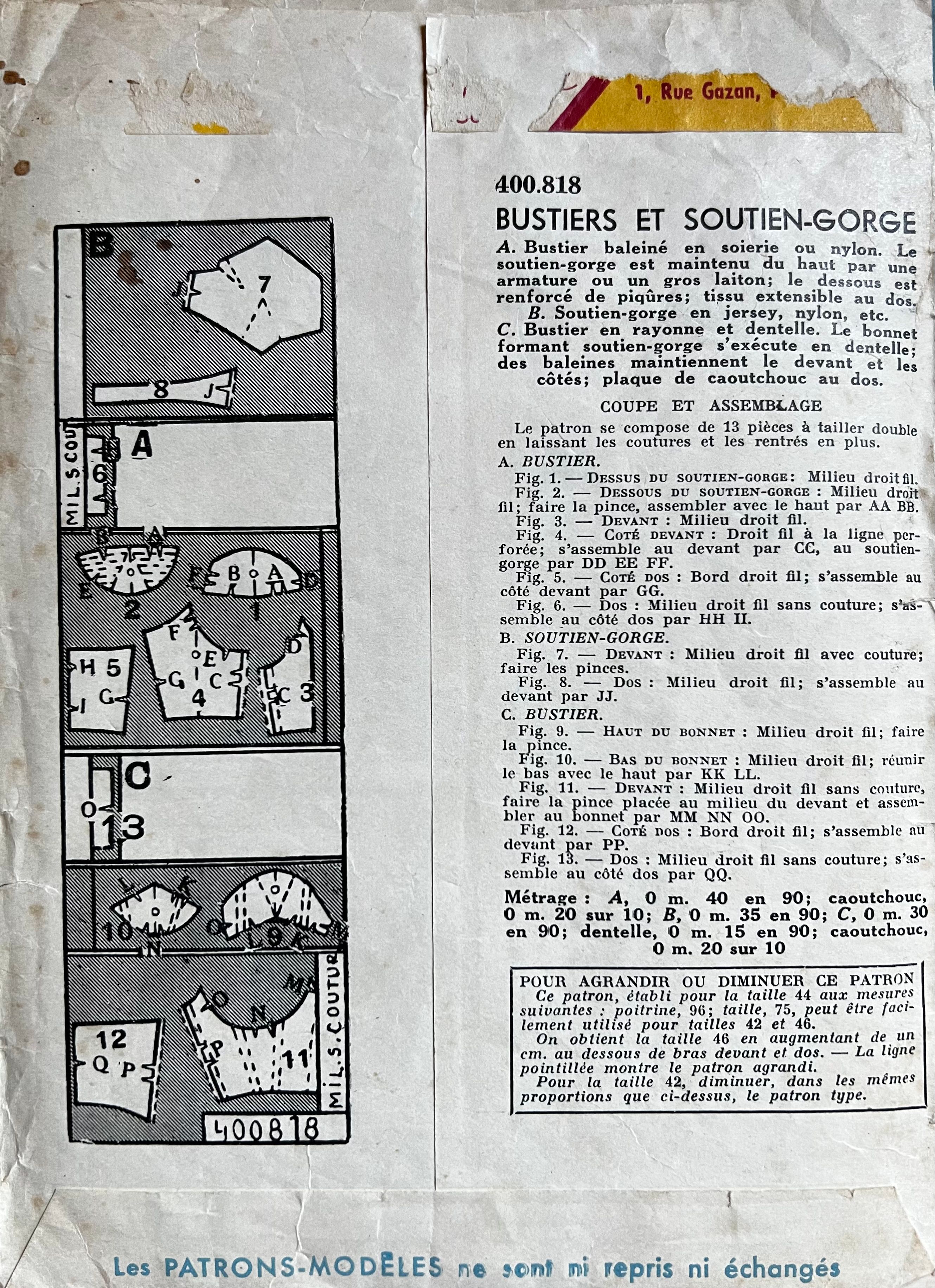 Verso de la pochette