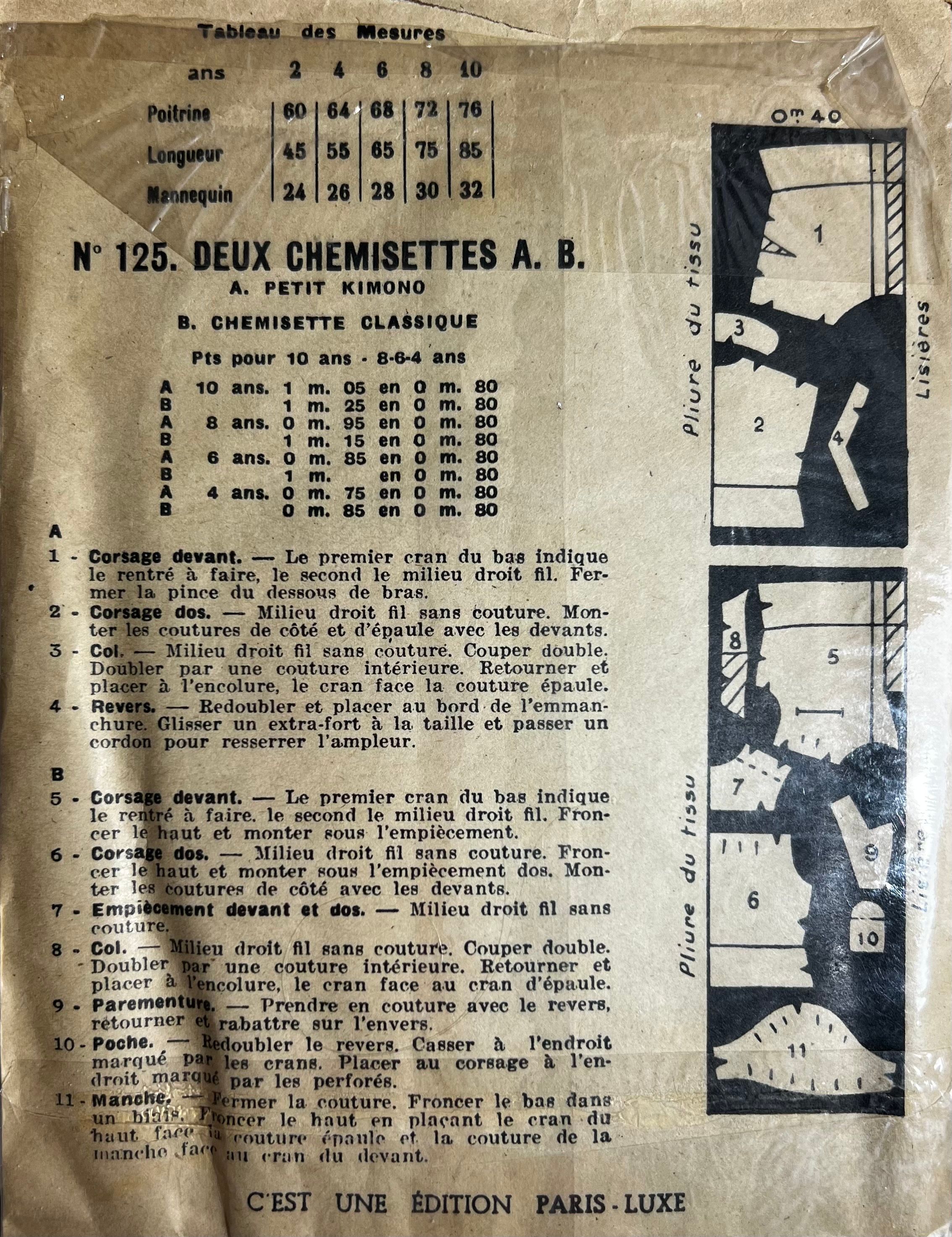 Verso de la pochette