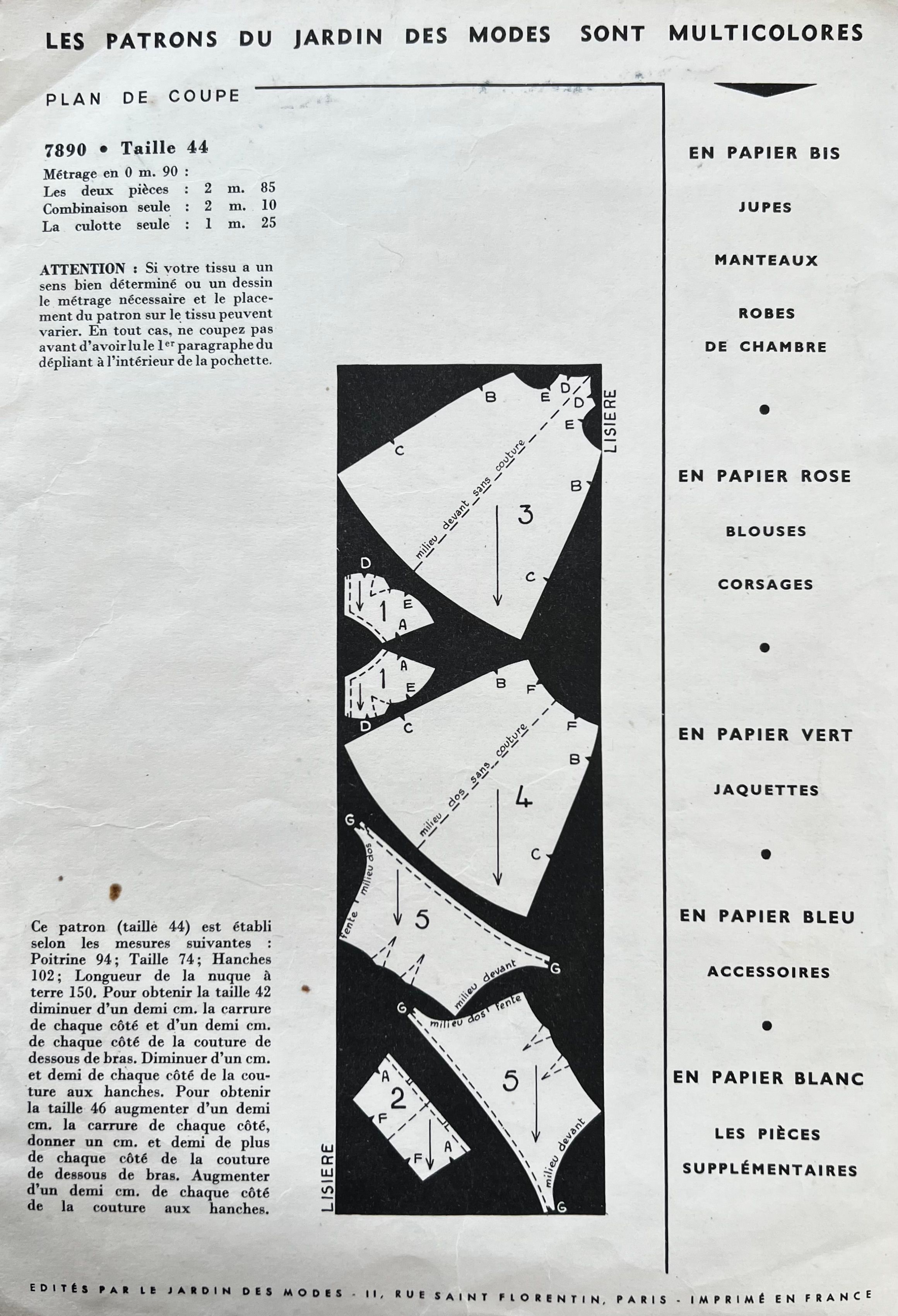 Verso de la pochette
