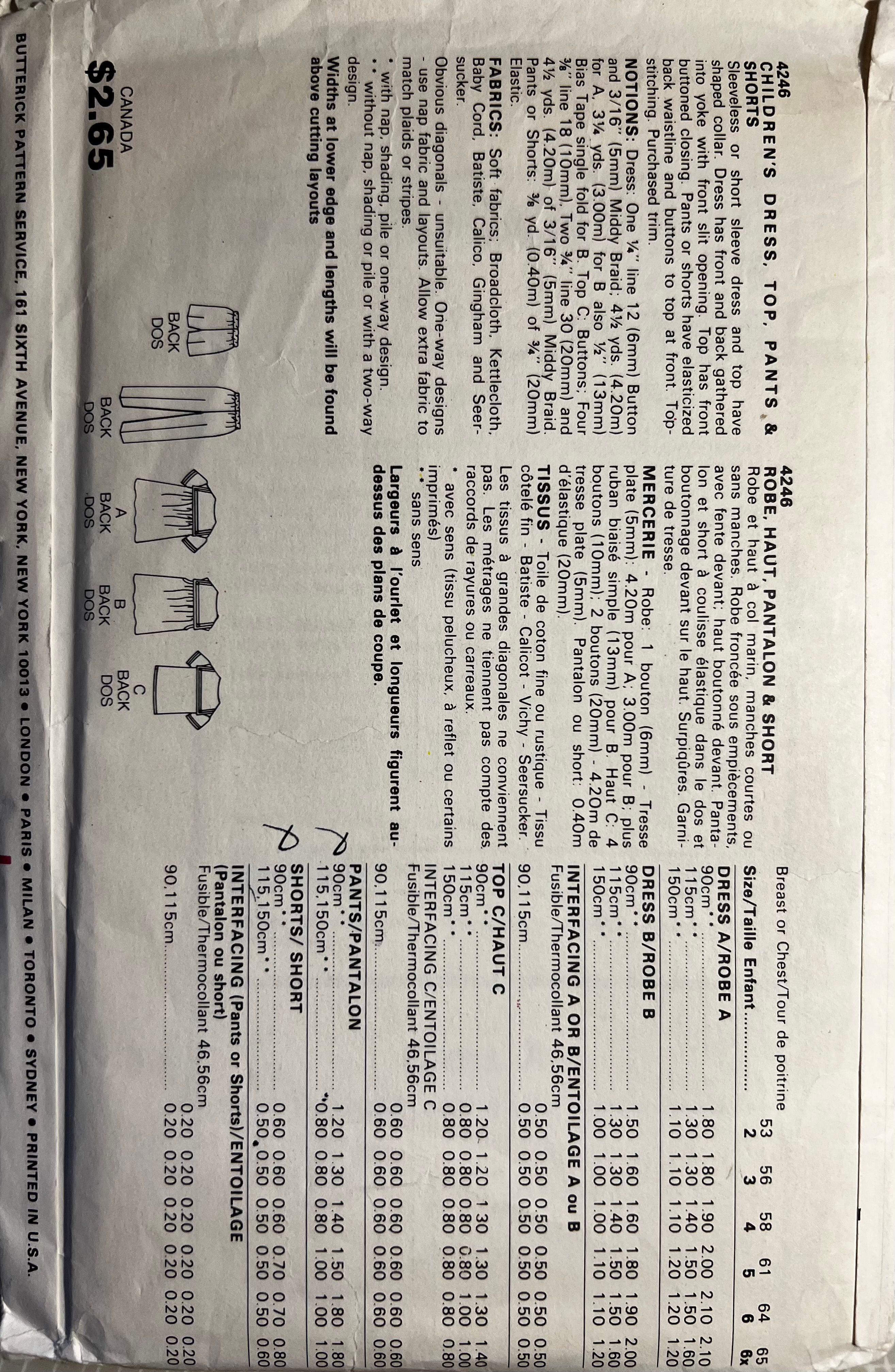 Verso de la pochette