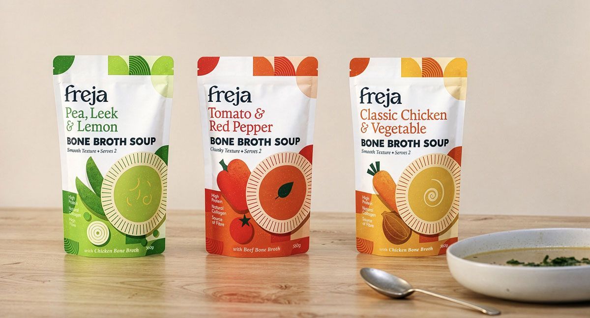 Freja debuts bone broth soups