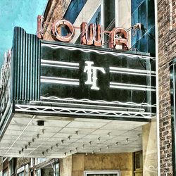 The Iowa Theater is home to plays, actors, dance, music, and other kinds of entertainment, including current Hollywood movies