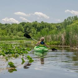 Kayaking on one of Angola's many lakes! (Image Credit: Steuben County Tourism Bureau)