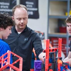 Jay County Robotics team practicing for competition