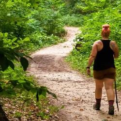 Hiking the Kal-Haven Trail, which runs 33.4 miles from South Haven to Kalamazoo (https://www.kalhaven.org/) (Credit: Discover Southwest Michigan)