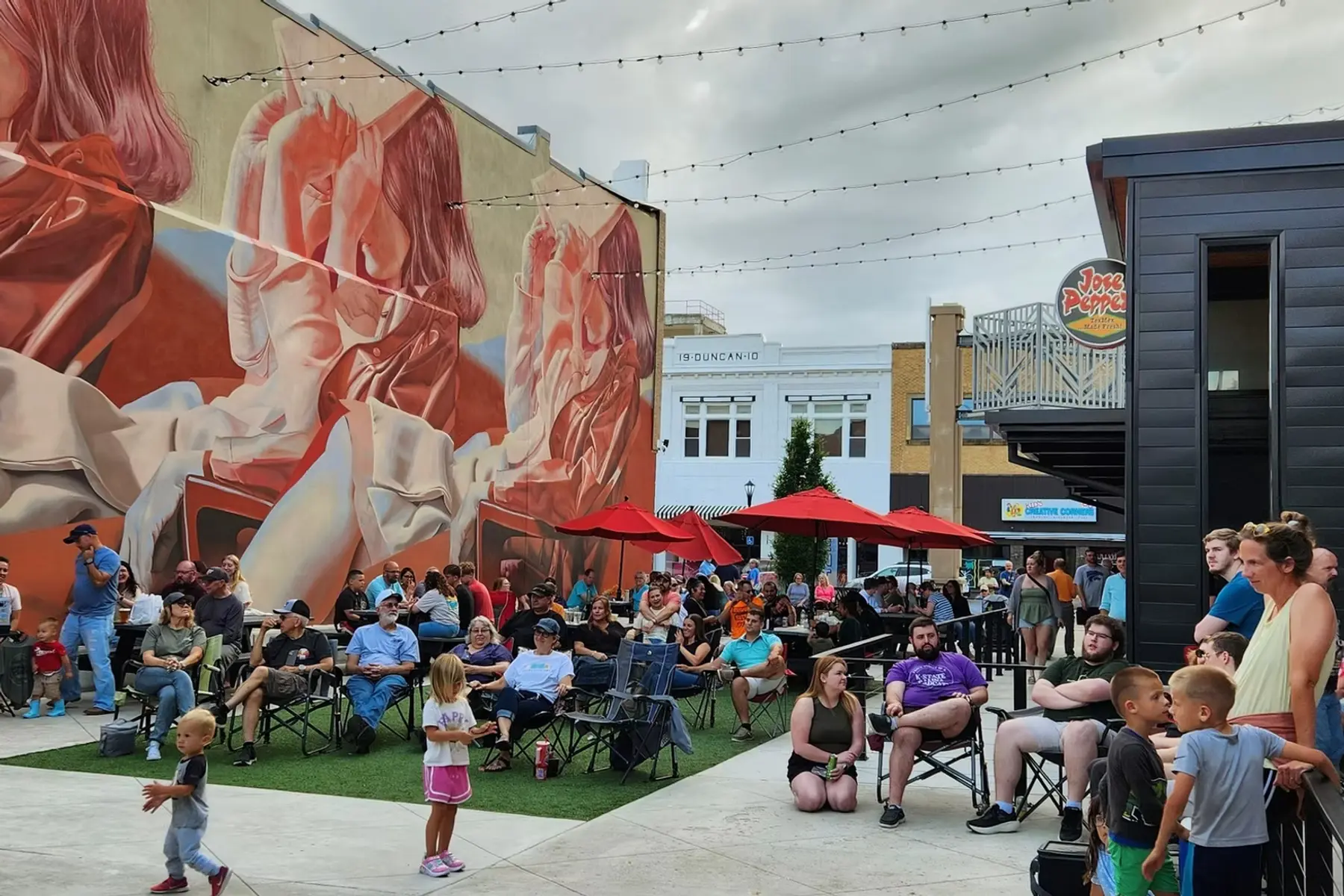 Salina has become a premier public art destination. World-renowned artists turn downtown walls and grain silos into massive murals through the Salina Kanvas Project and BOOM! Salina Street Art & Mural Festival. (Photo credit: Salina Downtown, Inc.)
