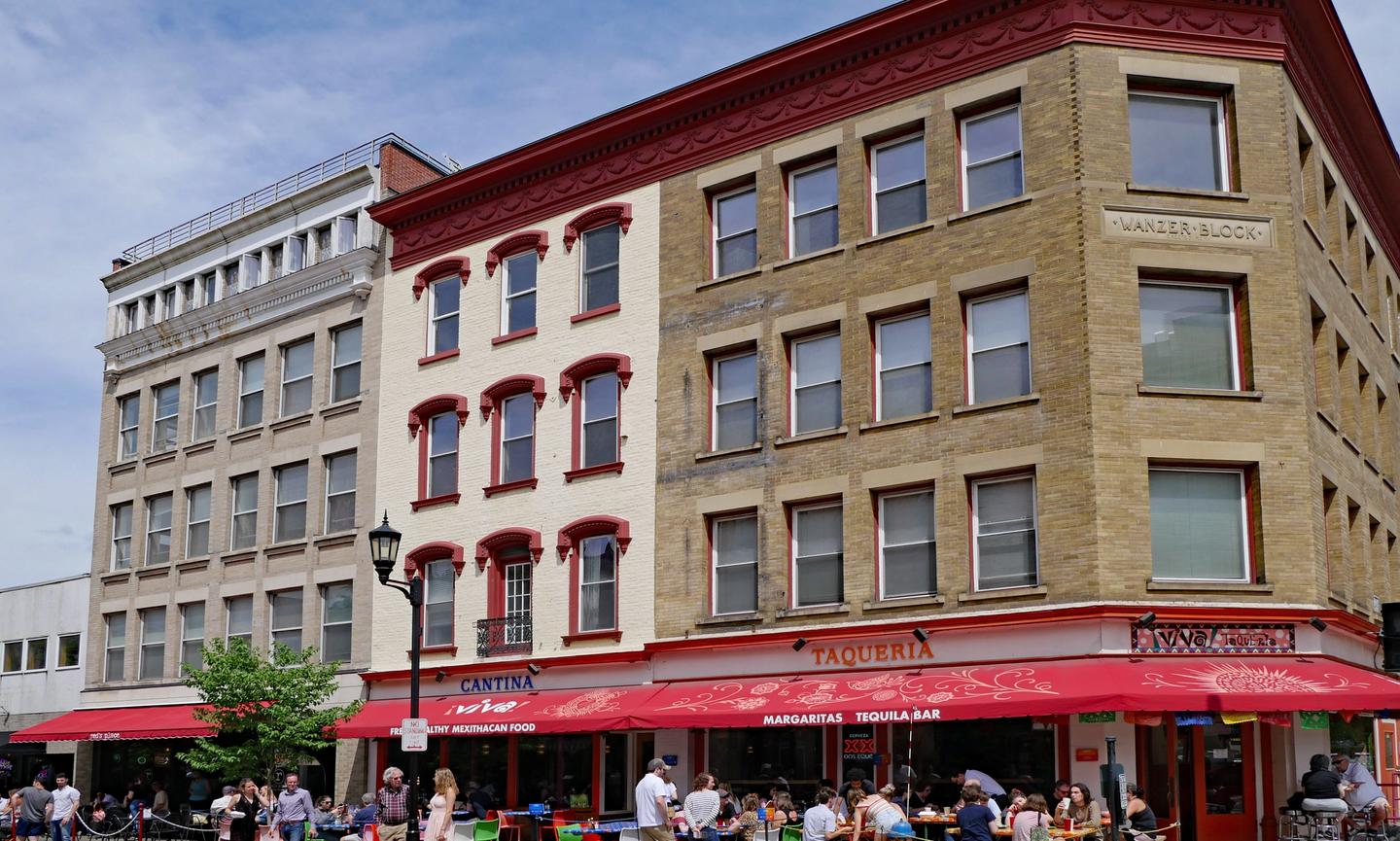 Ithaca, New York, has a thriving downtown, which includes many eclectic shops, restaurants and pubs.