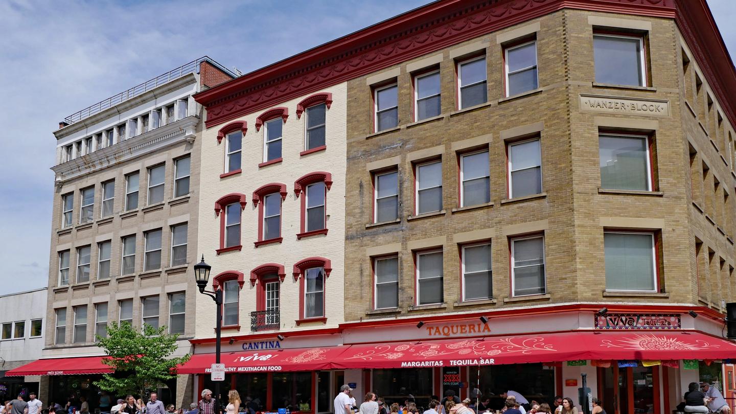 Ithaca, New York, has a thriving downtown, which includes many eclectic shops, restaurants and pubs.