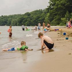 Family fun on the beach