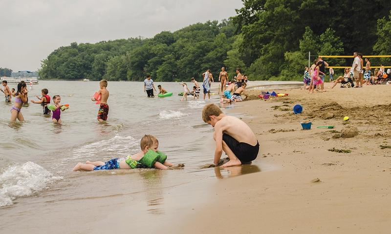 Family fun on the beach