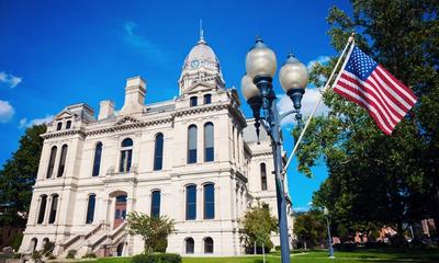 The Kosciusko County Courthouse, located in the county seat of Warsaw, is part of a historic district listed on the National Register of Historic Places.