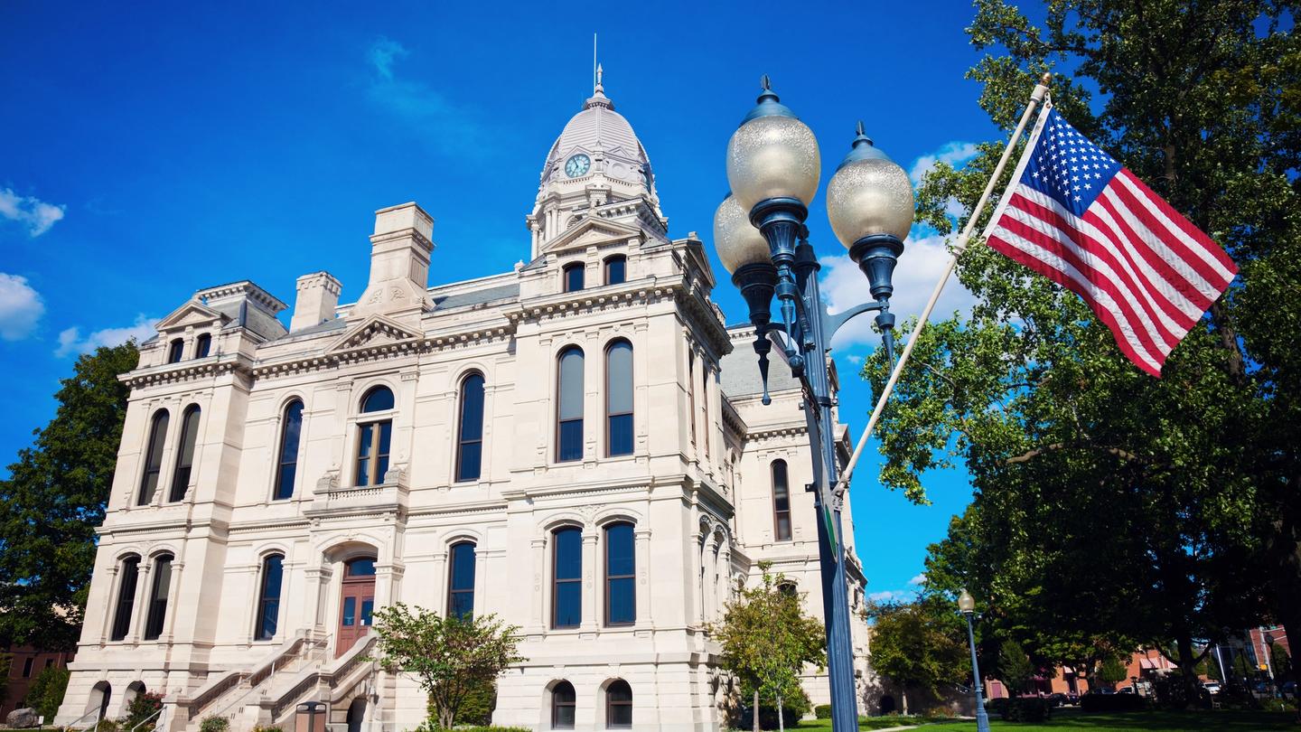 The Kosciusko County Courthouse, located in the county seat of Warsaw, is part of a historic district listed on the National Register of Historic Places.