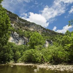 View from a canoe on the Buffalo River near Fayetteville, Arkansas