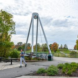Plainfield pedestrian suspension bridge (Image Credit: Homes.com)