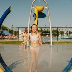 Splash pad fun under the sun in Tipton, Indiana.