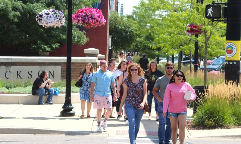 Pedestrians in Downtown Jackson