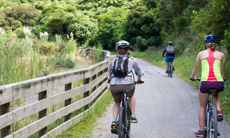 Bikers enjoying the Cardinal Greenway
