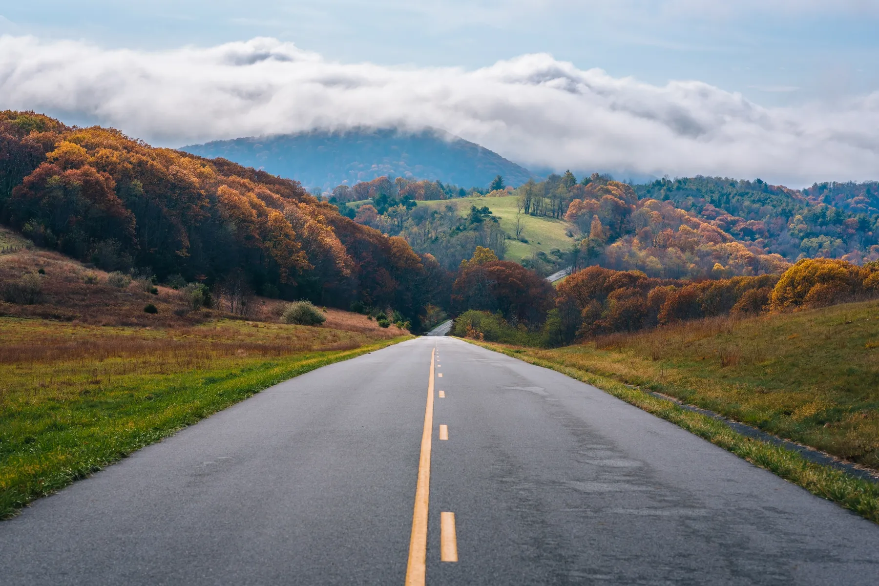 The scenic Blue Ridge Parkway, popular among motorists and motorcycle enthusiasts, borders Franklin County, Virginia.
