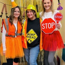 Teachers during Halloween celebration (Credit to Farrell Area School District Facebook page)