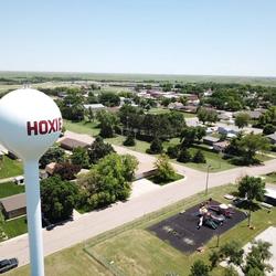 Aerial view of Hoxie, Kansas