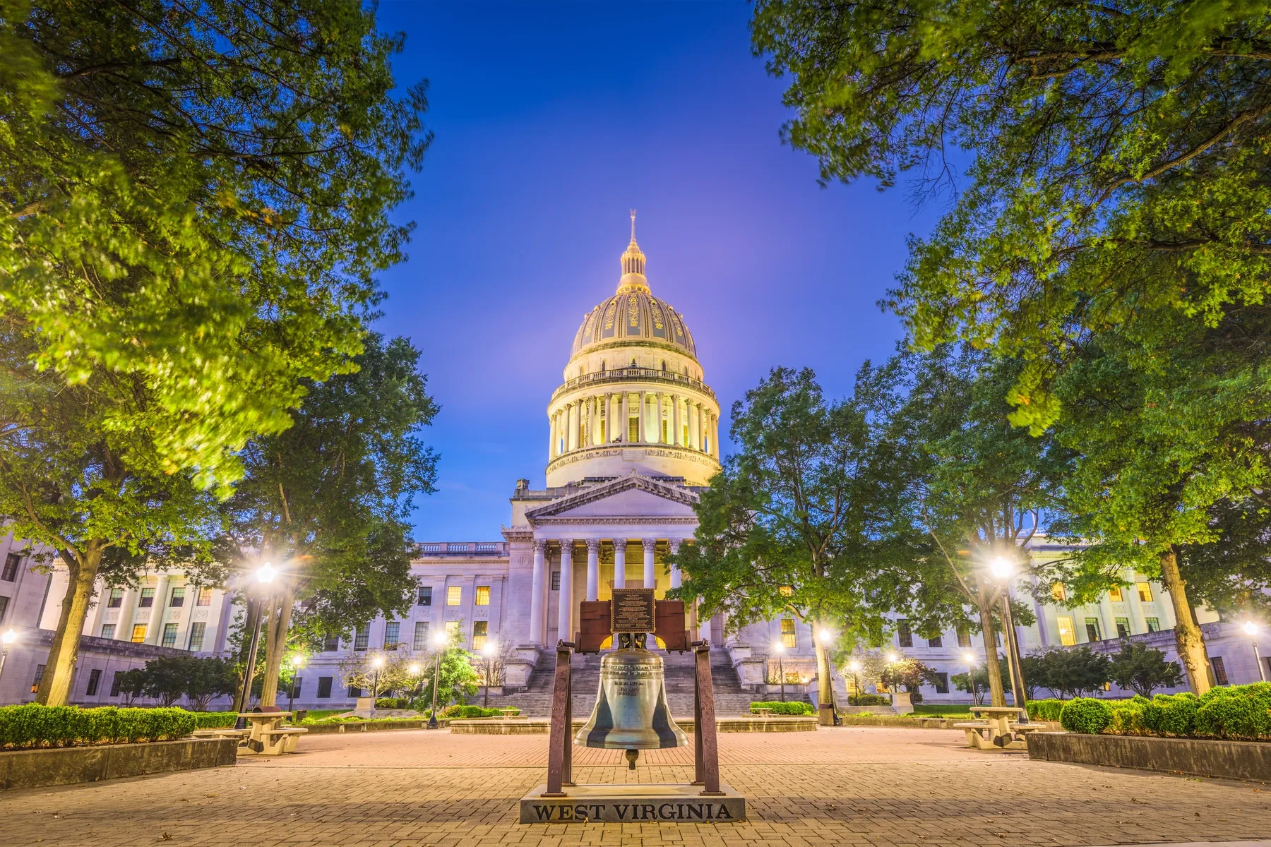 The dome atop West Virginia’s state capitol building in Charleston is larger than the dome on the United States Capitol building.
