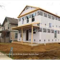 House under construction on McBride Street: Norfolk Plan