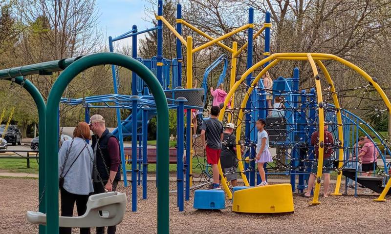 Playground time at Lions Park, close to downtown (Credit: Downtown Zionsville)