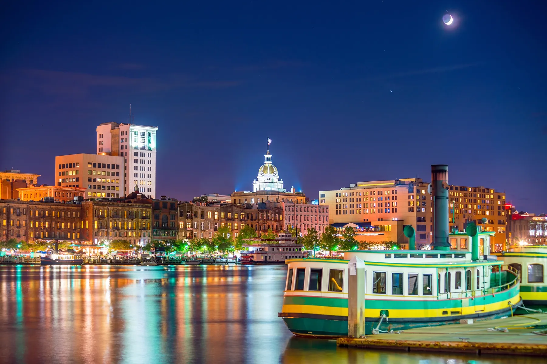 Take a ferry ride along the Savannah River for a unique way to experience Savannah’s rich culture and history.