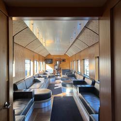 A peek inside one of the train cars at the Spirit of Jasper Train Depot.