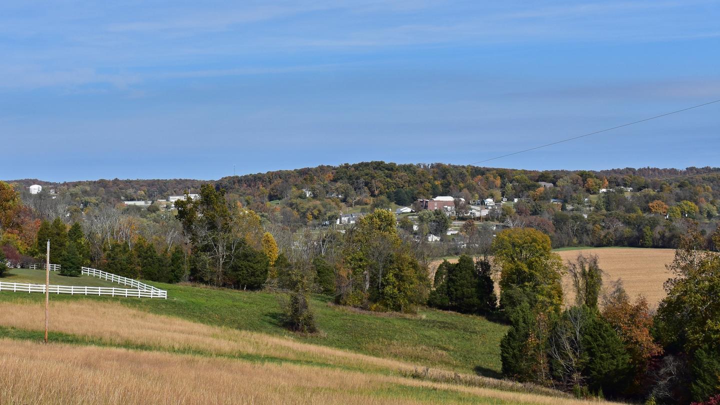 A view of Paoli, Indiana from the hillside
