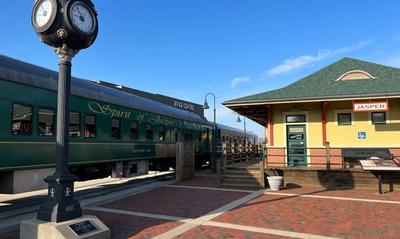 Visit the Spirit of Jasper train depot.