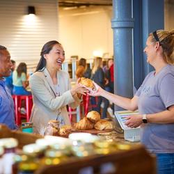 There are lots of great places to eat at the AMP. Pictured here: Circle City Sweets. 
