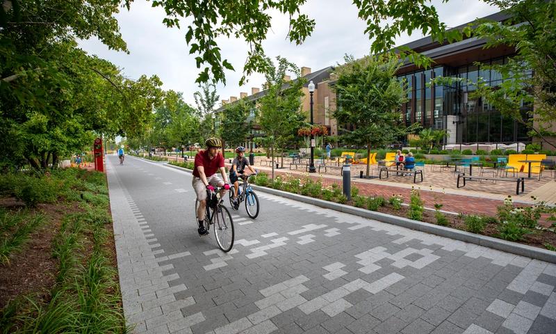 Bike Along the Monon Trail in Carmel, Indiana (Credit: Pattern Indy)