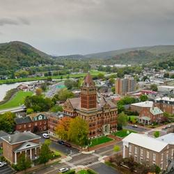 Aerial photo of downtown Cumberland, Maryland