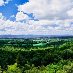 The Ozarks looking like an oasis from above.