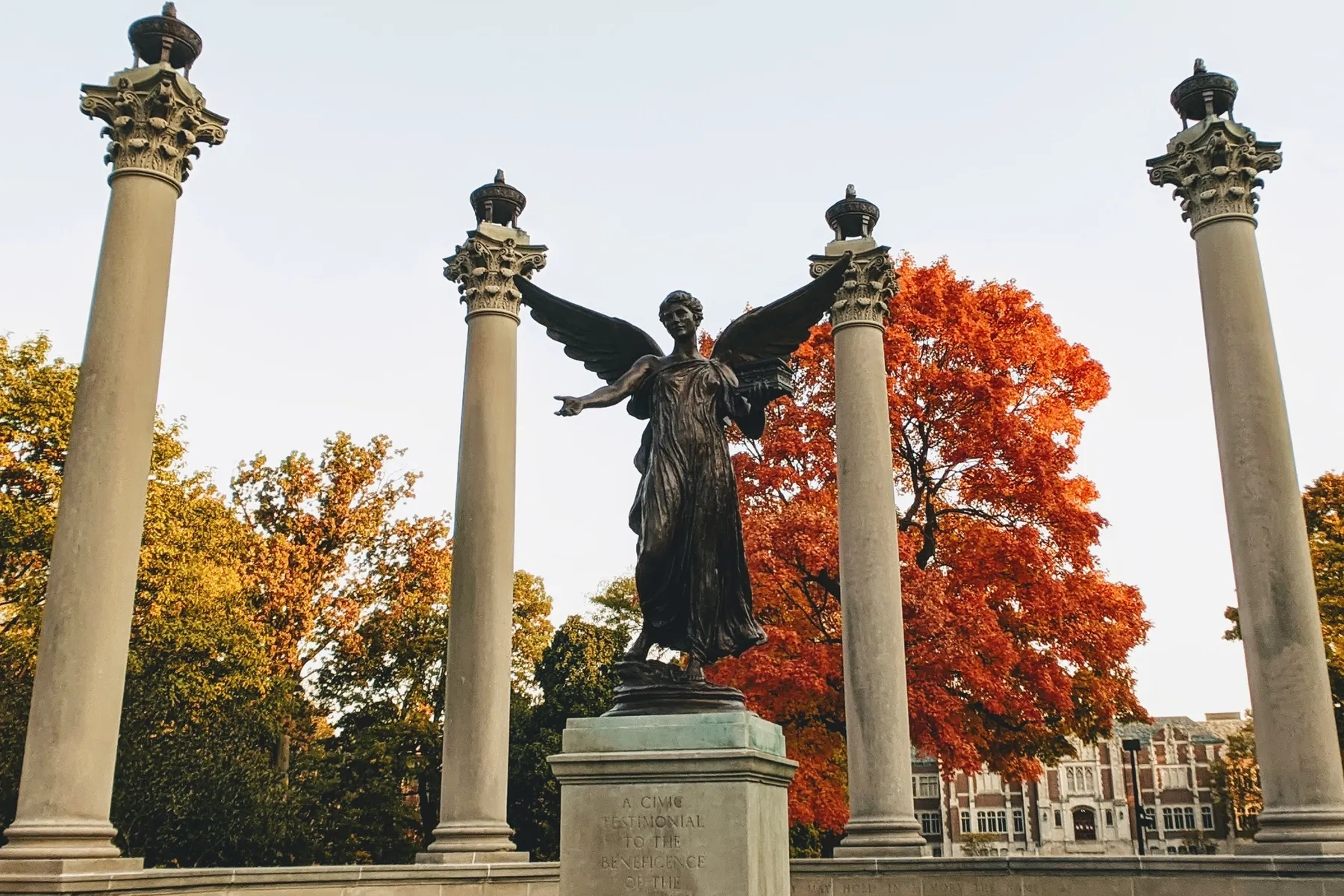 Beneficence, "Benny," on Ball State University's campus on an Fall day. (Photo Credit: Adam Bouse)