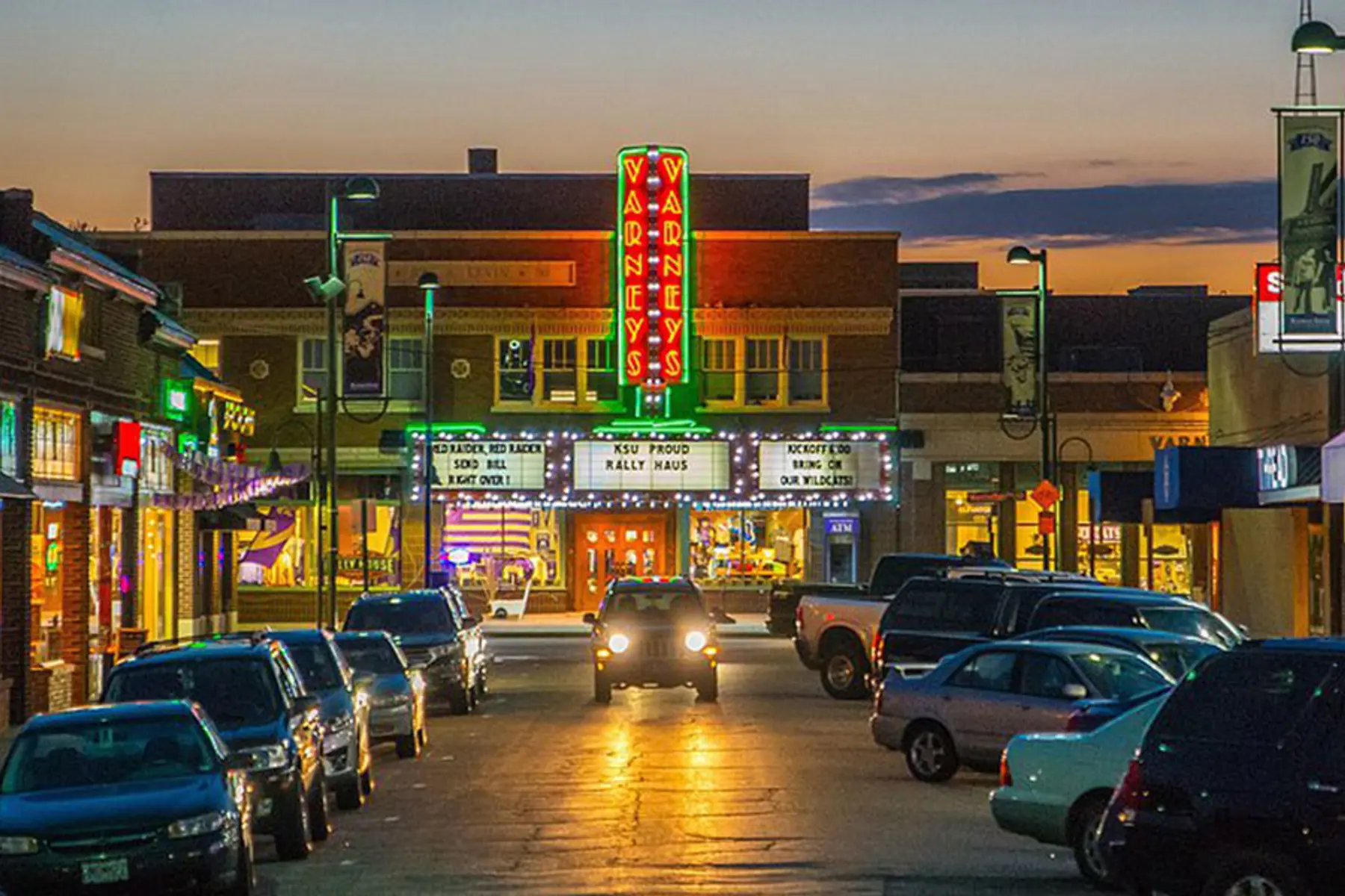 Aggieville is an historic shopping and entertainment district in Manhattan, KS with strong K State culture. (Photo Cred: Visit Manhattan Kansas)